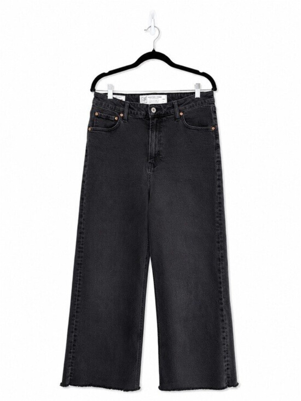 GAP Curvy High Rise Wide Leg Jeans Black 32/14 Tall